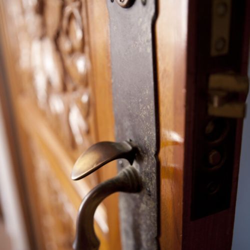 Old world charm meets craftsmanship in every detail of this unique entryway.